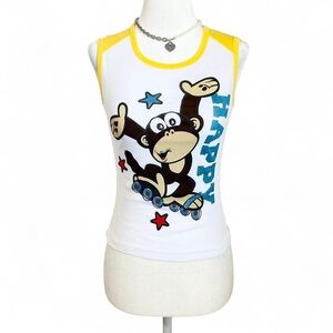 Vintage Y2K Deadstock Monkey Graphic Tank Top